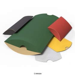 Cajas almohadas acanaladas de colores