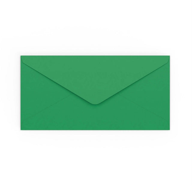 DL Dark Green Gummed V-Flap Envelope (110 x 220mm)