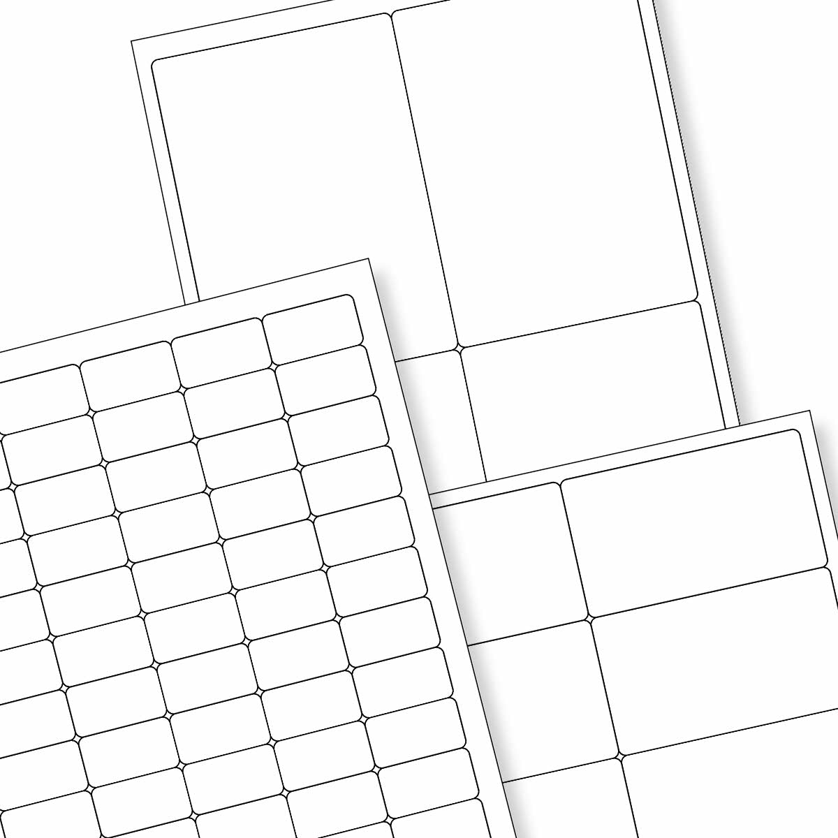 Etiquetas adhesivas blancas y transparentes