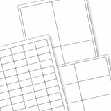 Etiquetas adhesivas blancas y transparentes