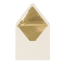 Paper Lined Envelopes Ivory + Gold Foil 160 x 160 mm